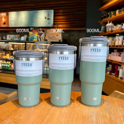 Vacuum Flask Car Water Bottle 304 Stainless Steel Coffee Cup With LeakProof Lid Handle  NonSlip Bas 19