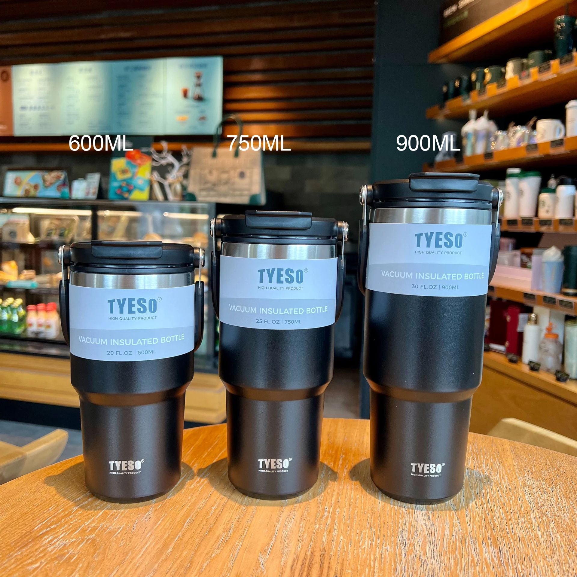 Vacuum Flask Car Water Bottle 304 Stainless Steel Coffee Cup With LeakProof Lid Handle  NonSlip Bas 16