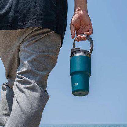Vacuum Flask Car Water Bottle 304 Stainless Steel Coffee Cup With LeakProof Lid Handle  NonSlip Bas 8