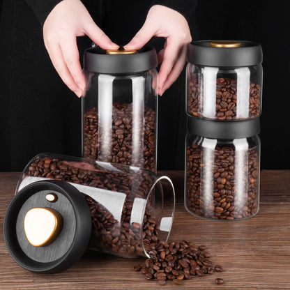 Glass Sealed Jar Airtight Glass Storage Container for Coffee, Dry Goods & Kitchen Essentials