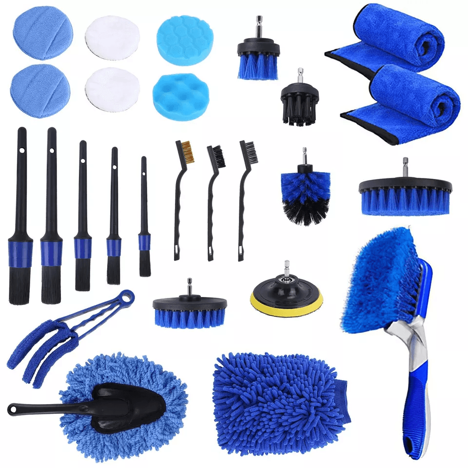 Complete Car Wash Cleaning Kit With Detailing Drill Brushes Interior Exterior Wheel Tire  Engine Ca 1