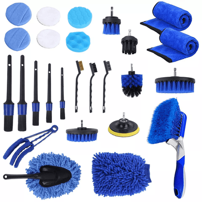 Complete Car Wash Cleaning Kit With Detailing Drill Brushes Interior Exterior Wheel Tire  Engine Ca 1