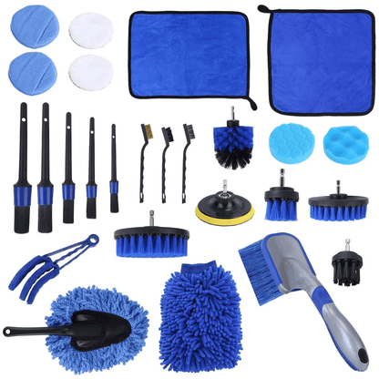 Complete Car Wash Cleaning Kit With Detailing Drill Brushes Interior Exterior Wheel Tire  Engine Ca 11
