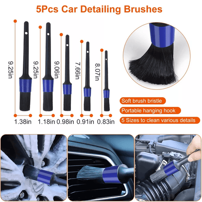Complete Car Wash Cleaning Kit With Detailing Drill Brushes Interior Exterior Wheel Tire  Engine Ca 6