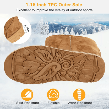 Womens Faux Fur Suede MidCalf Winter Snow Boots Warm Stylish  Comfortable 1