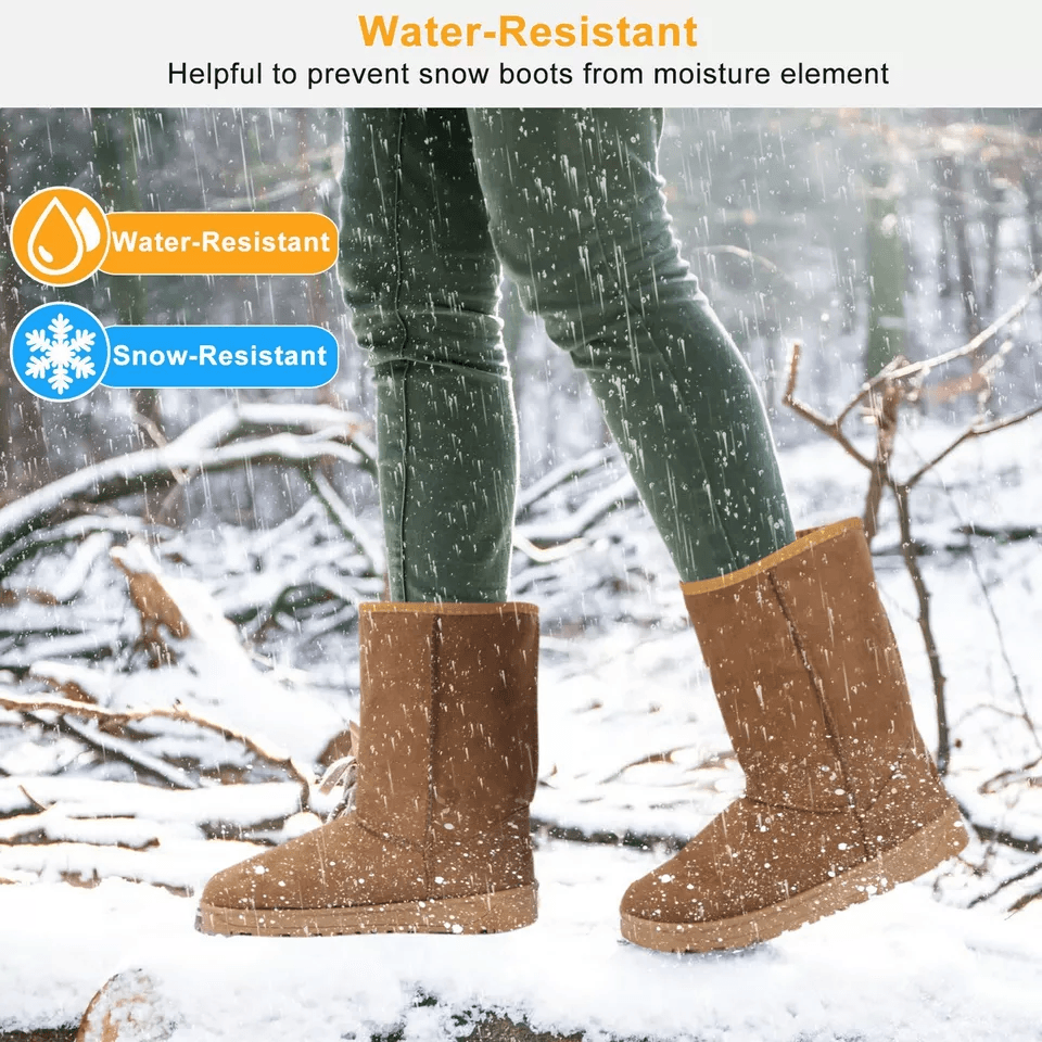 Womens Faux Fur Suede MidCalf Winter Snow Boots Warm Stylish  Comfortable 3