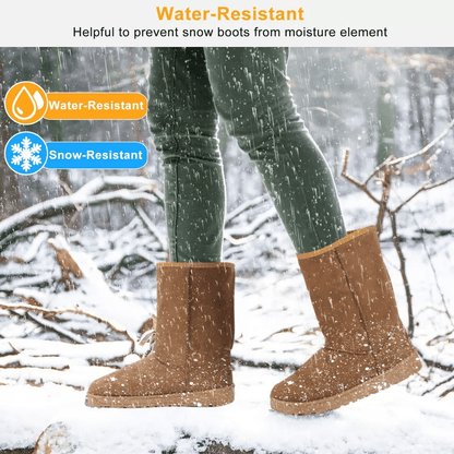 Womens Faux Fur Suede MidCalf Winter Snow Boots Warm Stylish  Comfortable 3