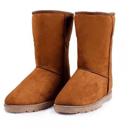 Womens Faux Fur Suede MidCalf Winter Snow Boots Warm Stylish  Comfortable 6