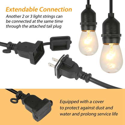 Outdoor LED Waterproof Commercial Hanging Patio Globe String Lights Bulbs String With Glass Bulbs F 4