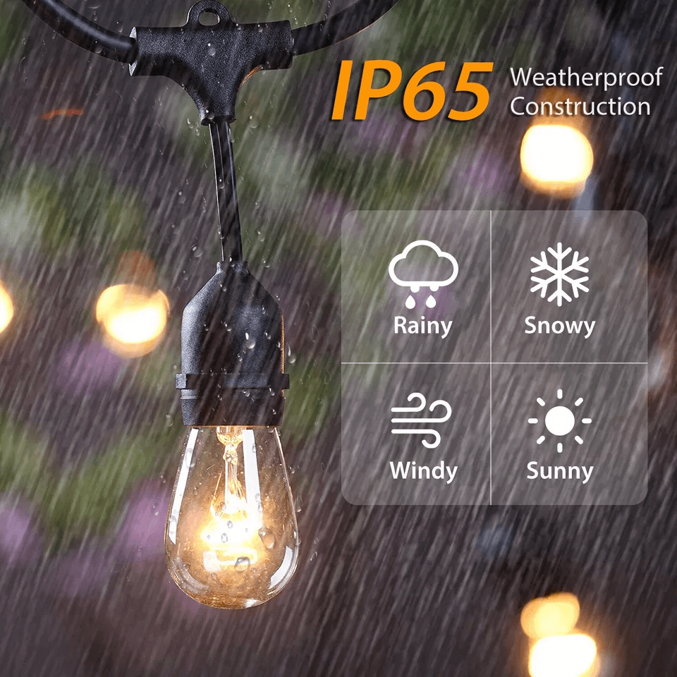 Outdoor LED Waterproof Commercial Hanging Patio Globe String Lights Bulbs String With Glass Bulbs F 3