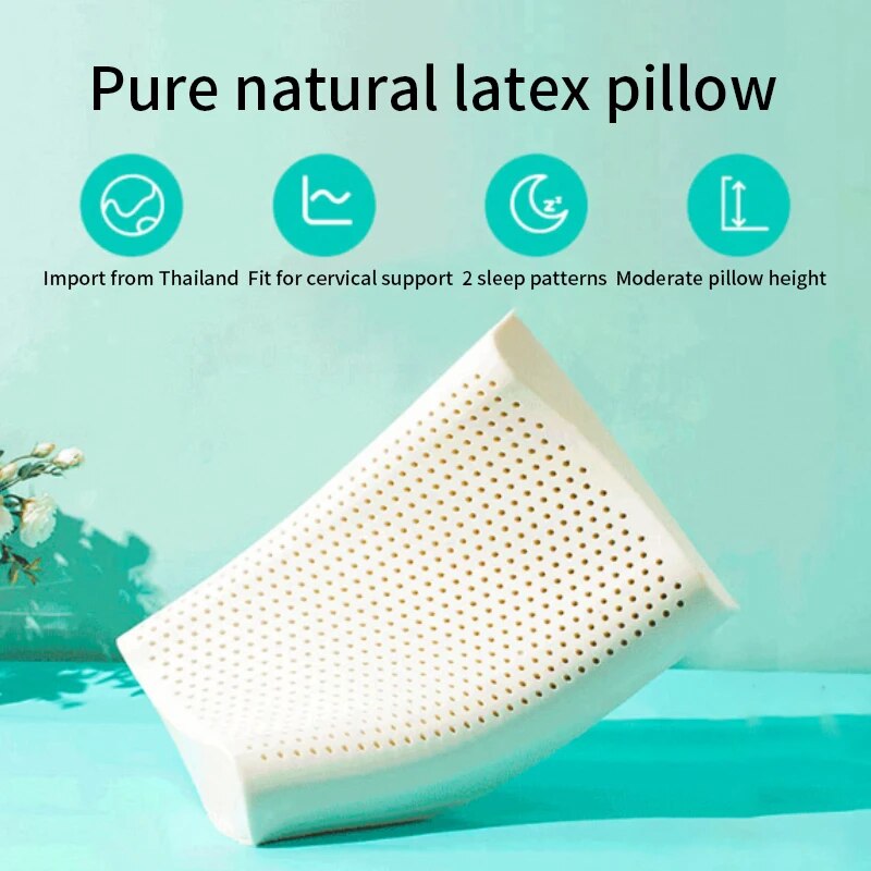 Thai Natural Latex Pillow Memory Foam Cervical Pillow For Adults Orthopedic Sleeping Pillow For Dor 1