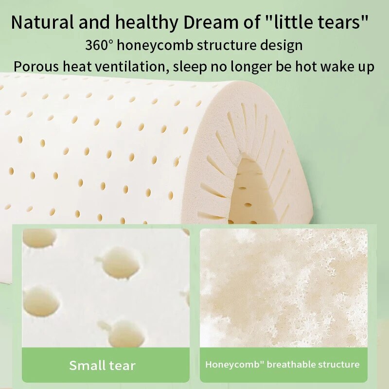 Thai Natural Latex Pillow Memory Foam Cervical Pillow For Adults Orthopedic Sleeping Pillow For Dor 6