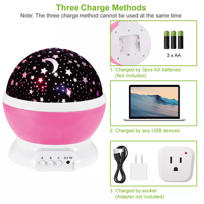 LED Star Moon Projector Lamp USB Night Light For Baby  Kids Sky Cosmos Design Perfect For Bedroom   3
