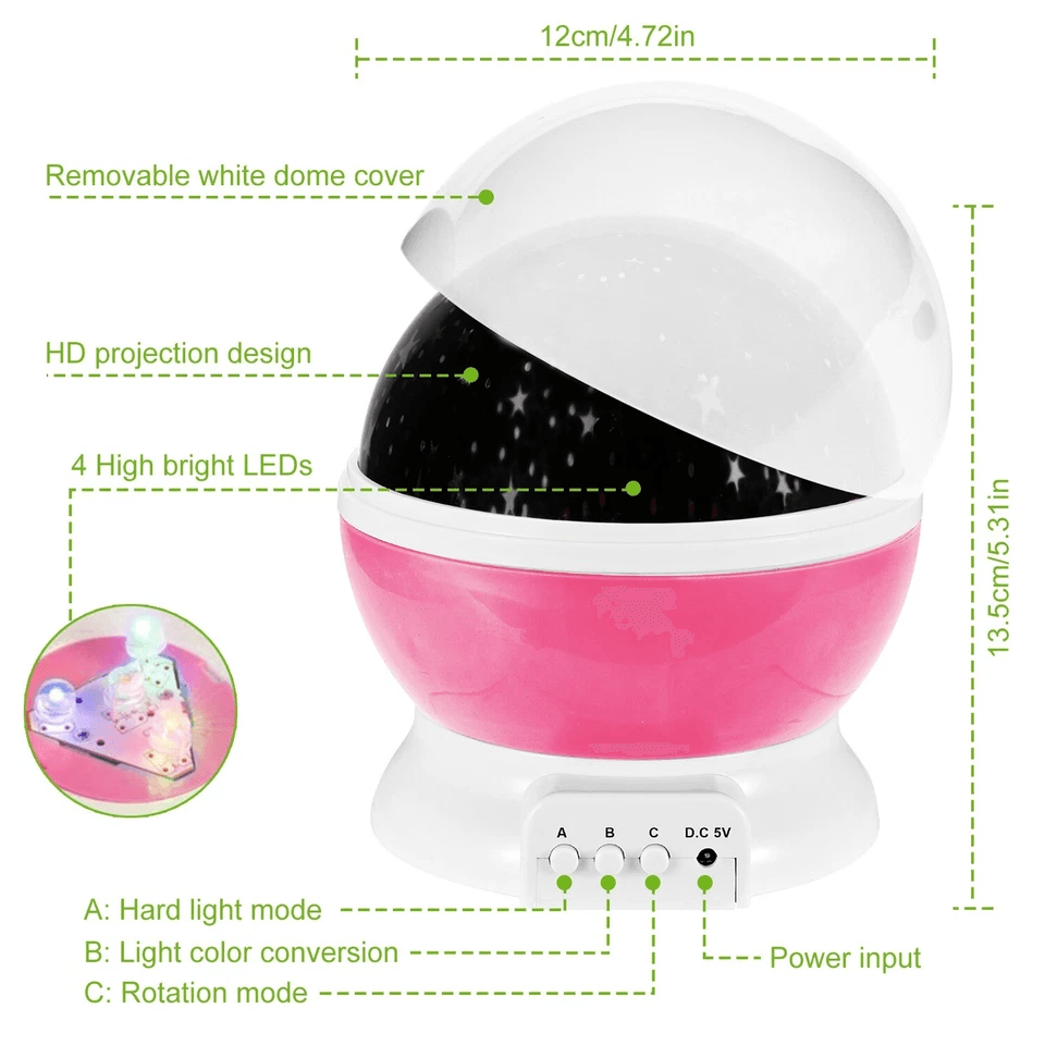 LED Star Moon Projector Lamp USB Night Light For Baby  Kids Sky Cosmos Design Perfect For Bedroom   4