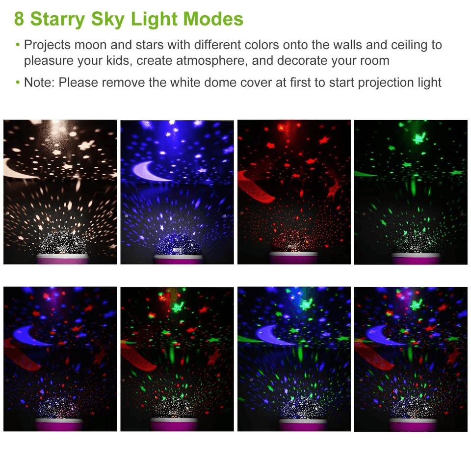 LED Star Moon Projector Lamp USB Night Light For Baby  Kids Sky Cosmos Design Perfect For Bedroom   2