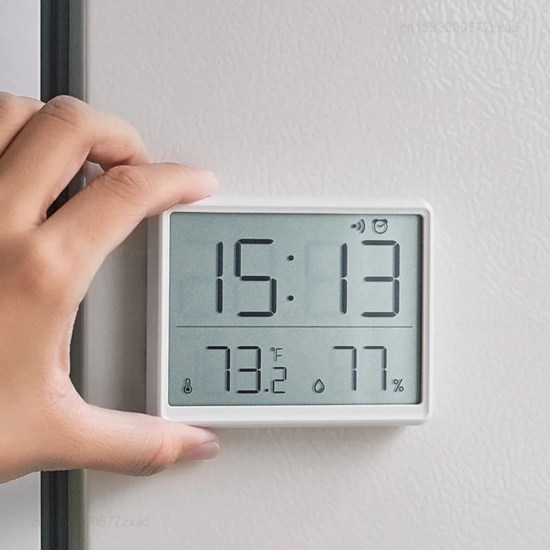 Digital Hygrometer Clock Multifunctional Weather Station with Humidity & Temperature Monitor