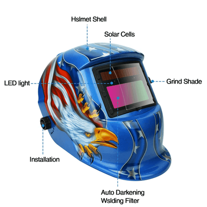 Solar Welder Helmet True Color AutoDarkening Welding Helmet For Arc TIG MIG Weld Clear View Adjusta 9