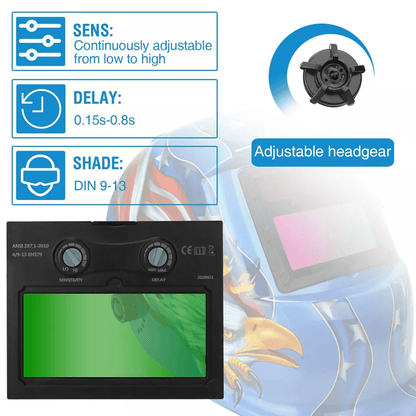 Solar Welder Helmet True Color AutoDarkening Welding Helmet For Arc TIG MIG Weld Clear View Adjusta 7