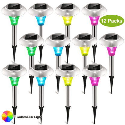 Solar Power LED Garden Lights Stainless Steel Outdoor Pathway Lights For Landscape Lawn Patio And Y 12