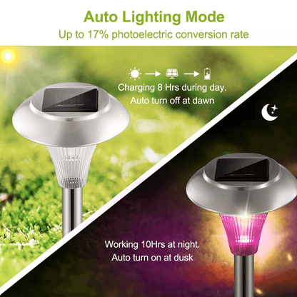 Solar Power LED Garden Lights Stainless Steel Outdoor Pathway Lights For Landscape Lawn Patio And Y 5