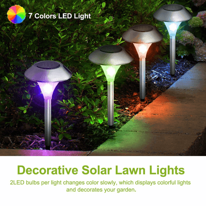 Solar Power LED Garden Lights Stainless Steel Outdoor Pathway Lights For Landscape Lawn Patio And Y 1