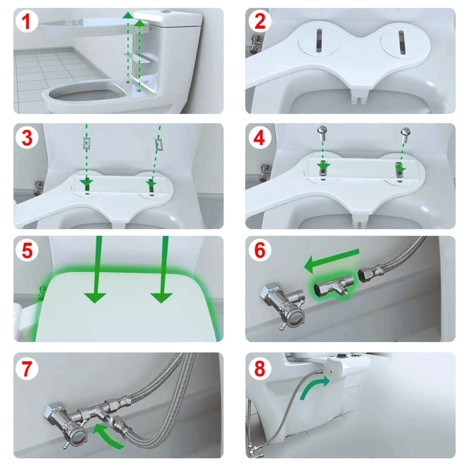Fresh Water Spray Manual NonElectric Bidet Toilet Seat Attachment With Dual Nozzles  Adjustable Flo 9