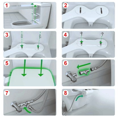 Fresh Water Spray Manual NonElectric Bidet Toilet Seat Attachment With Dual Nozzles  Adjustable Flo 9