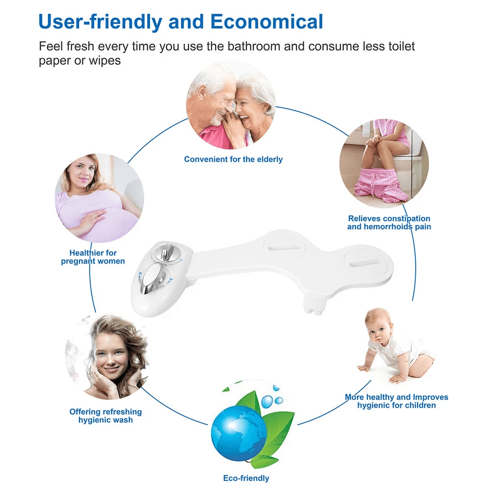 Fresh Water Spray Manual NonElectric Bidet Toilet Seat Attachment With Dual Nozzles  Adjustable Flo 7