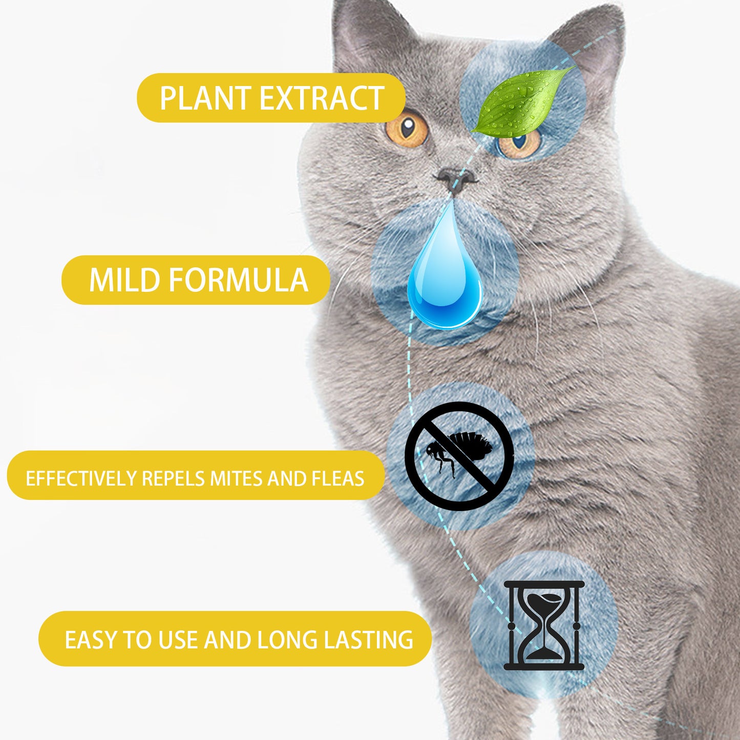 Vet Recommended Flea Drops For Cats Long Lasting Flea Tick  Mite Prevention Skin Soothing  Dewormin 4