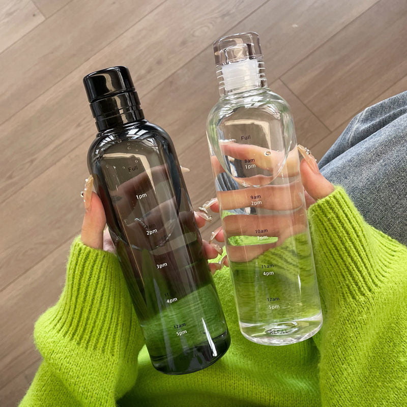 Newest Sport Water Bottle with Time Scale, Portable, Leak-Proof & Anti-Drop Outdoor Water Container