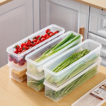 Long Rectangular Food Storage Containers (4-Pack) – Reusable Refrigerator Organizer & Kitchen Accessories
