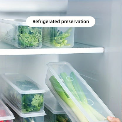 Long Rectangular Food Storage Containers (4-Pack) – Reusable Refrigerator Organizer & Kitchen Accessories