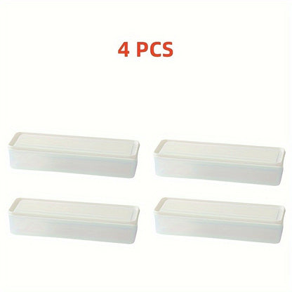 Long Rectangular Food Storage Containers (4-Pack) – Reusable Refrigerator Organizer & Kitchen Accessories