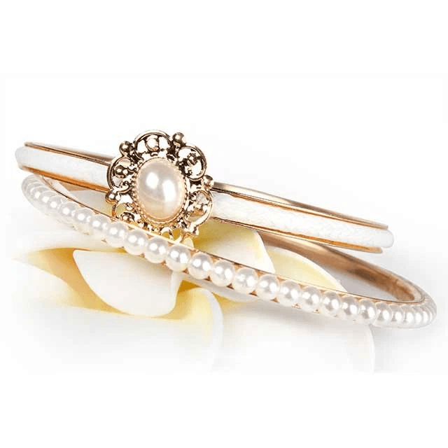 Elegant Gold Rhinestone Charm Cuff Bracelet Set For Women 3