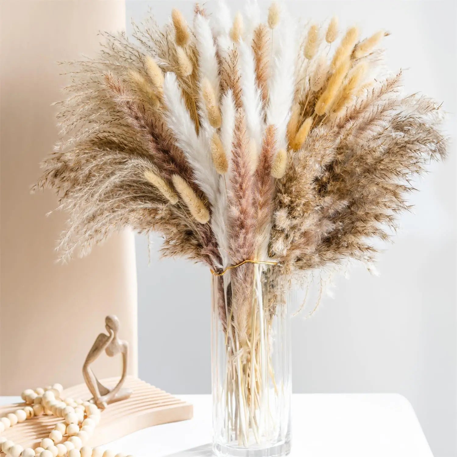 105pcs Natural Dried Flowers Pampas Floral Bouquet Boho Country Home Decoration Rabbit Tail Grass R 1