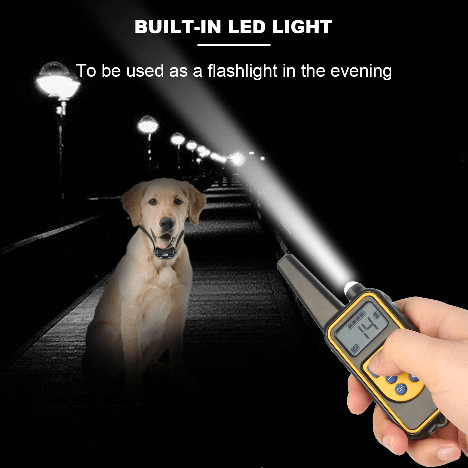 2600FT Waterproof Dog Shock Collar With Remote Electric Training Collar For Large Dogs Rechargeable 1