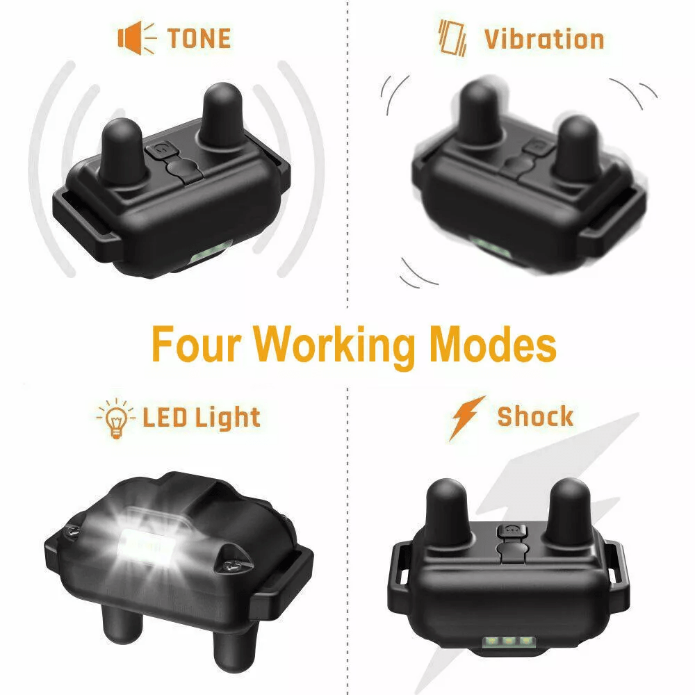2600FT Waterproof Dog Shock Collar With Remote Electric Training Collar For Large Dogs Rechargeable 3