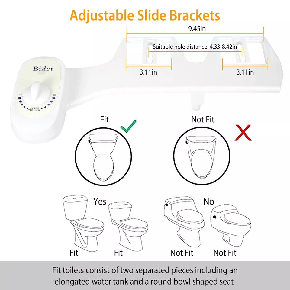 Adjustable Clean  Clear Rear End Bidet NonElectric Fresh Water Spray Butt Wash Washer With SelfClea 8
