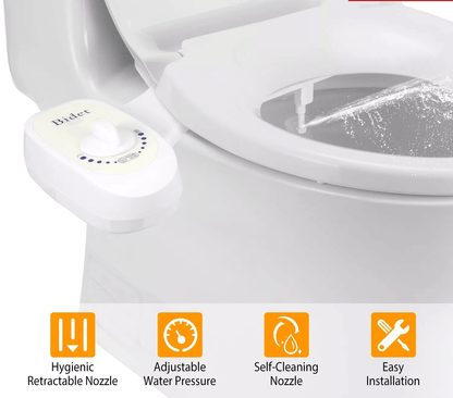 Adjustable Clean & Clear Rear End Bidet, Non-Electric Fresh Water Spray Butt Wash Washer with Self-Cleaning Nozzle