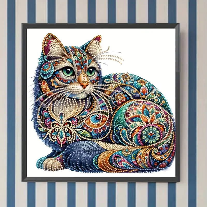 Cat Pattern Diamond Painting Kit DIY 5D Special Shape Crystal Mosaic Art Craft 1