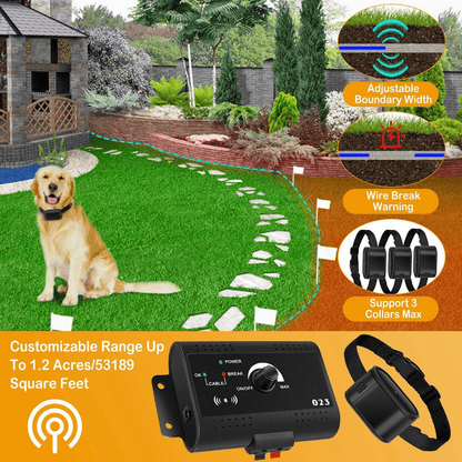 Wireless Electric Dog Fence Pet Training Containment System With Shock  Tone Collar 1