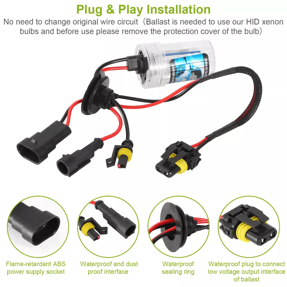 HID Bulbs 8000K Car Xenon Super Vision Headlight Lamps 2
