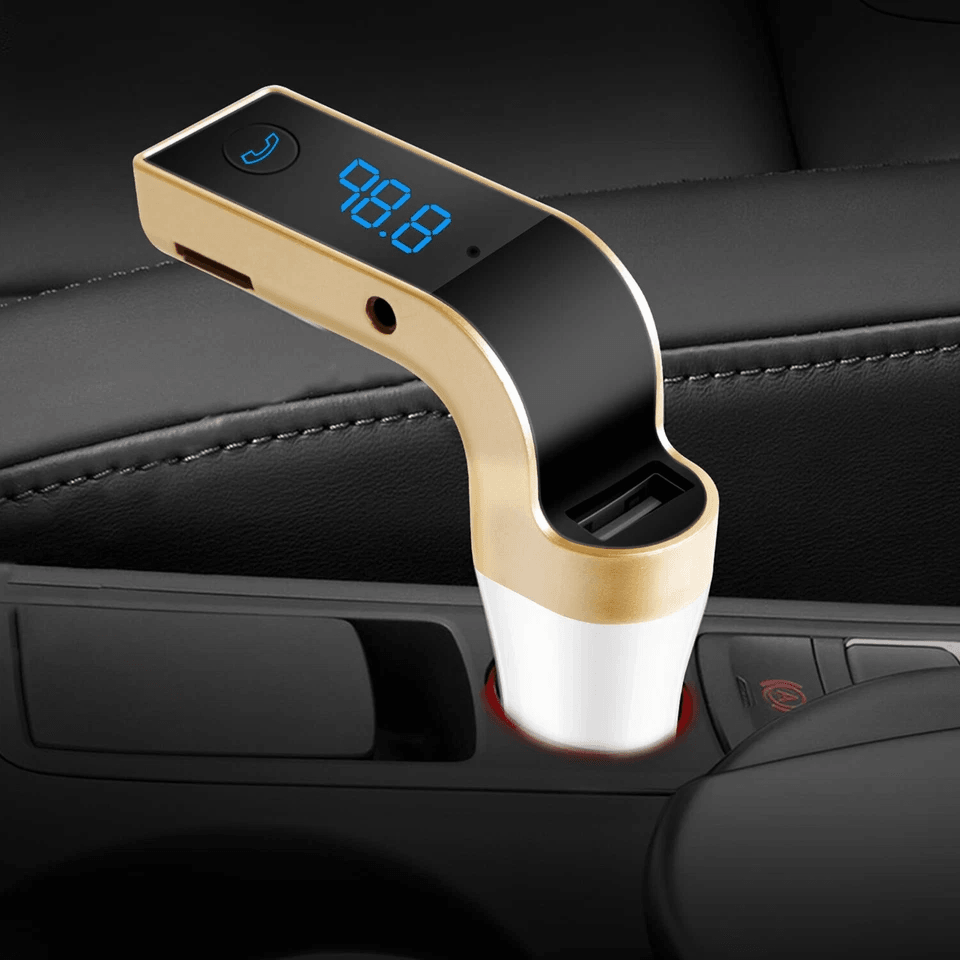 Bluetooth Wireless Car AUX Stereo Audio Receiver FM Adapter with USB Charger, Audio Streaming & Hands-Free Calling