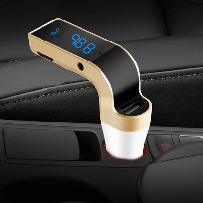 Bluetooth Wireless Car AUX Stereo Audio Receiver FM Adapter with USB Charger, Audio Streaming & Hands-Free Calling