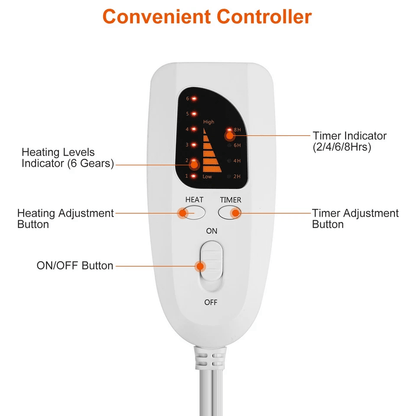 Adjustable 6 Level Electric Heated Foot  Leg Warmer UltraSoft Washable Heating Pad 4