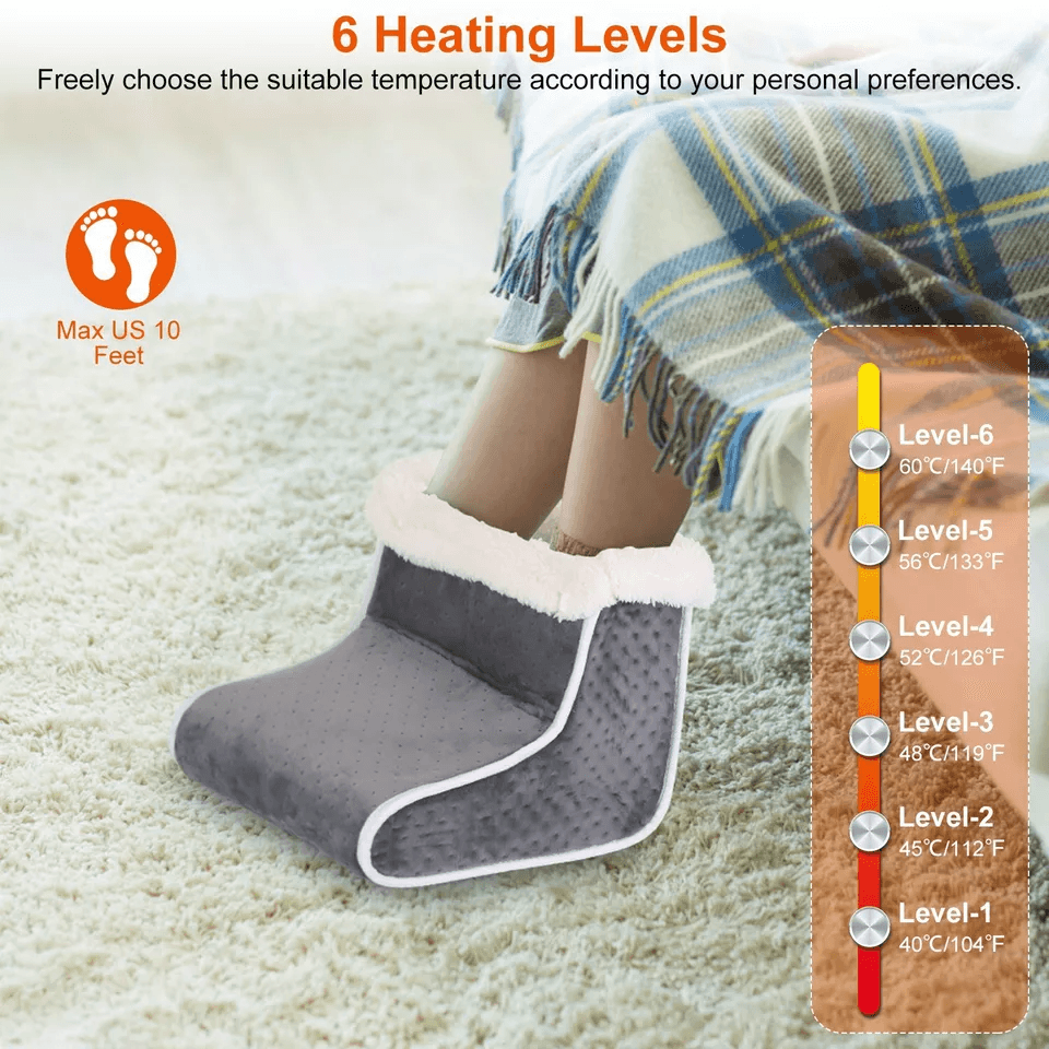 Adjustable 6 Level Electric Heated Foot  Leg Warmer UltraSoft Washable Heating Pad 2