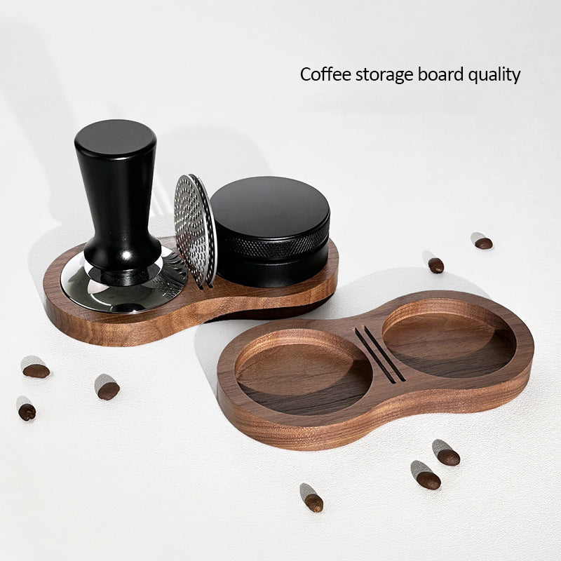 BaristaGrade Coffee Tamper Station  Walnut Wooden Base For Espresso Drip Filter  Tamper Storage 2
