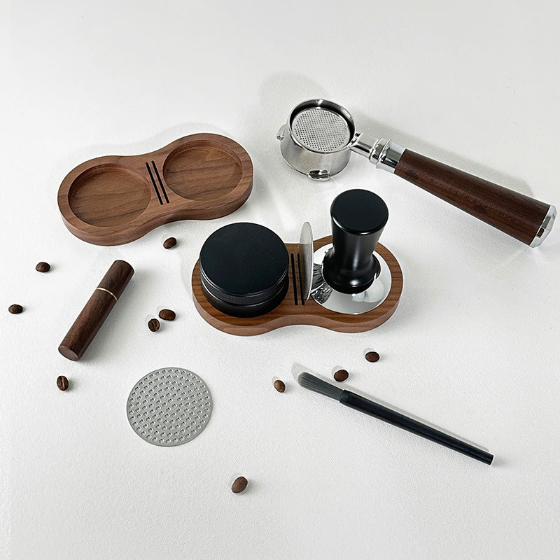 BaristaGrade Coffee Tamper Station  Walnut Wooden Base For Espresso Drip Filter  Tamper Storage 4
