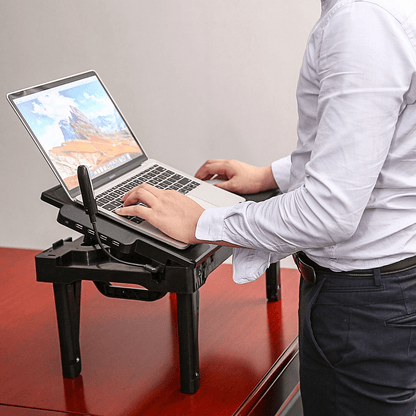 Foldable Laptop Table Stand For Bed Sofa With USB Ports LED Lamp Cooling Fan Portable Adjustable Tr 6
