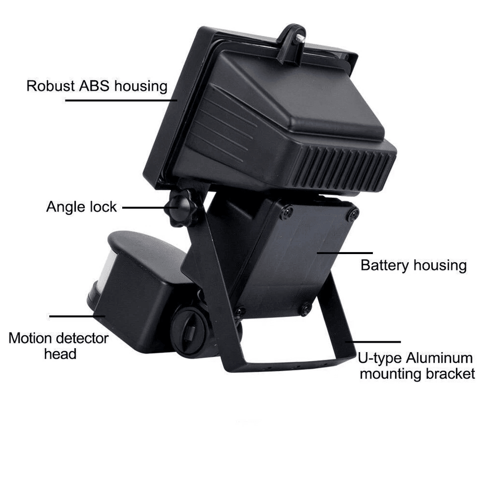 Solar Motion Sensor Flood Light Outdoor Garden Security Lamp IP65 Waterproof 6